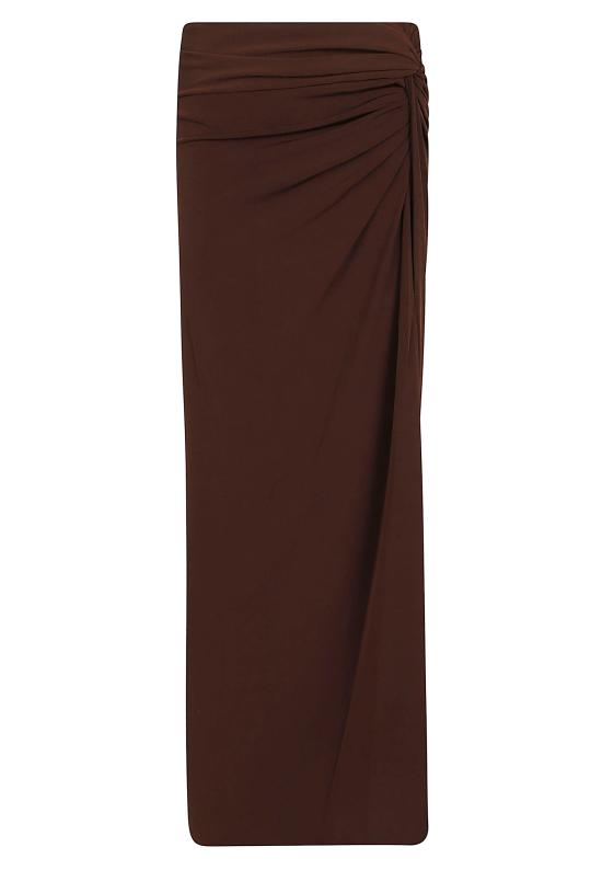 26FW 안다마네 롱 스커트 T200311B TJP199 641 DARK BROWN