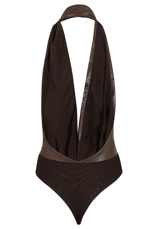 26FW 안다마네 바디수트 티셔츠 T200763A TNP152 641 DARK BROWN - ANDAMANE