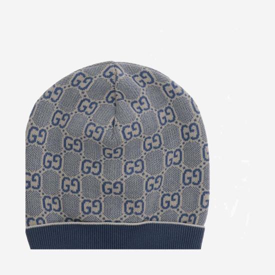  [키즈] 구찌 액세서리 키즈 코튼 GG 올오버 자카드 비니 네이비 - GUCCI