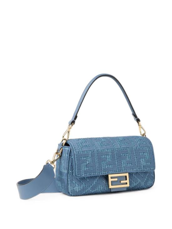 26FW 펜디 미디엄 위빙 라피아 바게트 백 8BR600 AY6GF1X82 BLU - FENDI