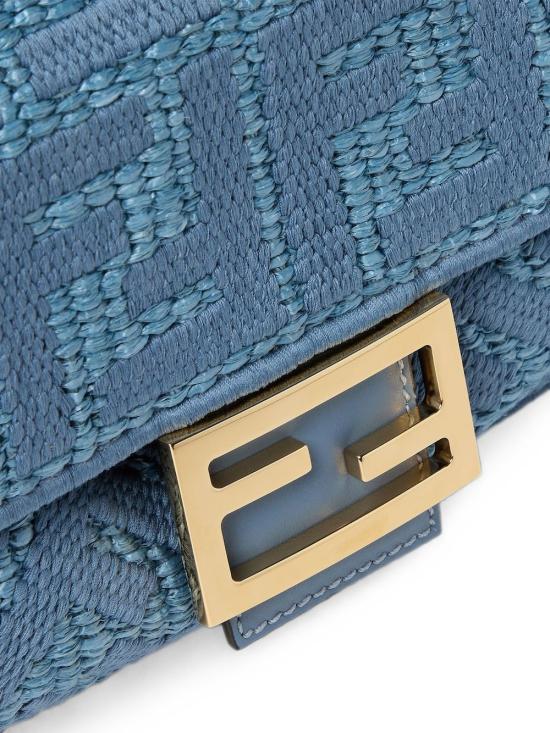 26FW 펜디 미디엄 위빙 라피아 바게트 백 8BR600 AY6GF1X82 BLU - FENDI