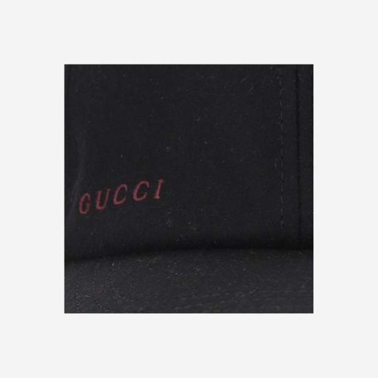  구찌 볼캡 울 소재 야구  (조절 가능한 스트랩 포함) 블랙 - GUCCI