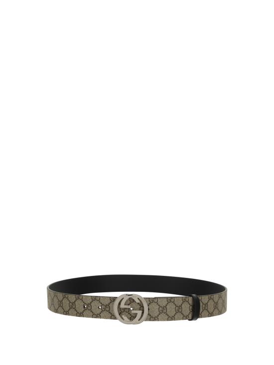  구찌 벨트 모노그램 프린트  베이지 에보니/블랙 - GUCCI