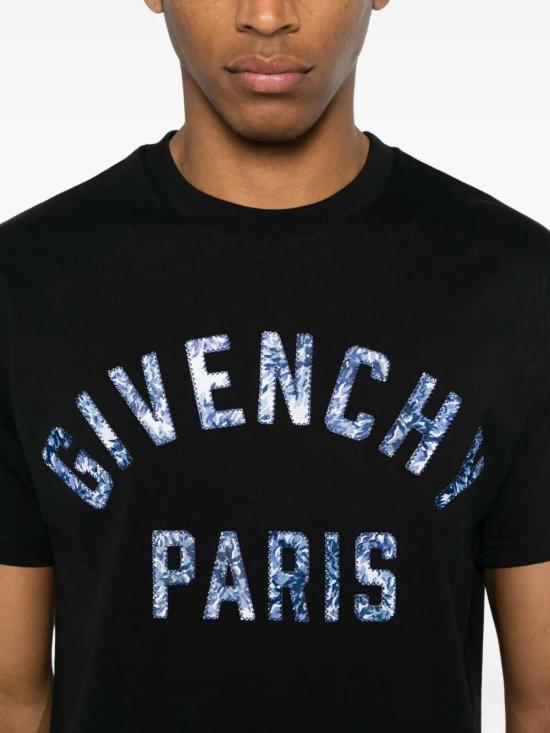 26FW 지방시 반팔 티셔츠 BM71NK3YUG 012 BLACK BLUE - GIVENCHY