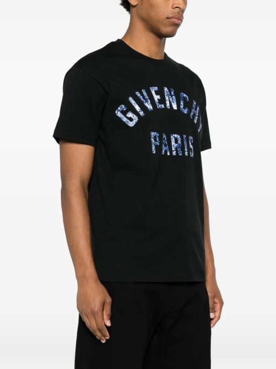 26FW 지방시 반팔 티셔츠 BM71NK3YUG 012 BLACK BLUE - GIVENCHY