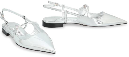 지미추 힐/펌프스 디디 레더 슬링백 발레리나 펌프스 실버 - JIMMY CHOO
