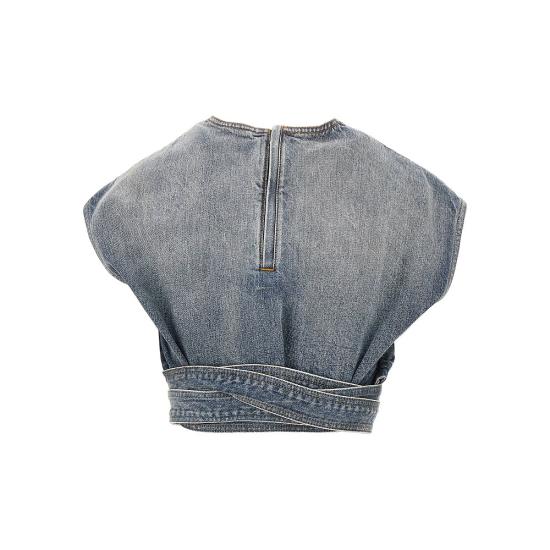 26SS 알라이아 탑 AA9H1482D026C Blue - ALAIA