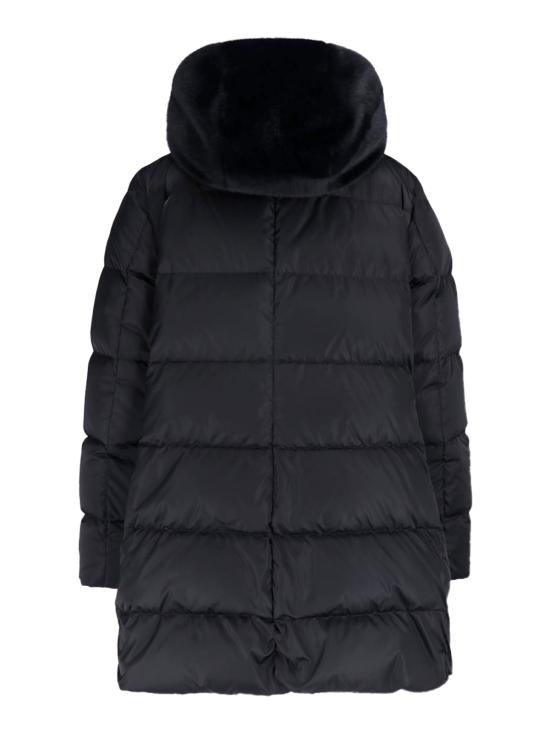 26FW 에르노 새틴 & 뉴 레이디 퍼 A셰이프 다운 자킷 PI001934D 12170Z 9300 BLACK - HERNO