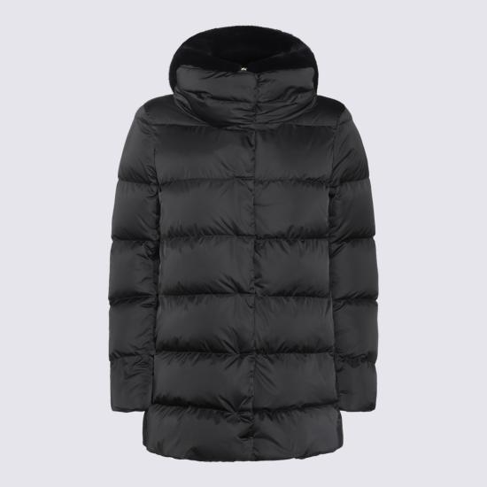 26FW 에르노 새틴 & 뉴 레이디 퍼 A셰이프 다운 자킷 PI001934D 12170Z 9300 Black