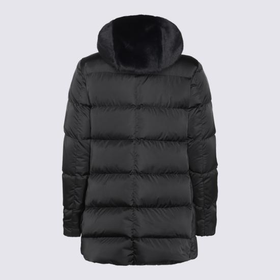 26FW 에르노 새틴 & 뉴 레이디 퍼 A셰이프 다운 자킷 PI001934D 12170Z 9300 Black - HERNO