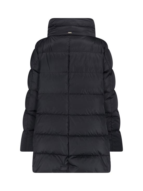 26FW 에르노 새틴 & 뉴 레이디 퍼 A셰이프 다운 자킷 PI001934D 12170Z 9300 BLACK - HERNO