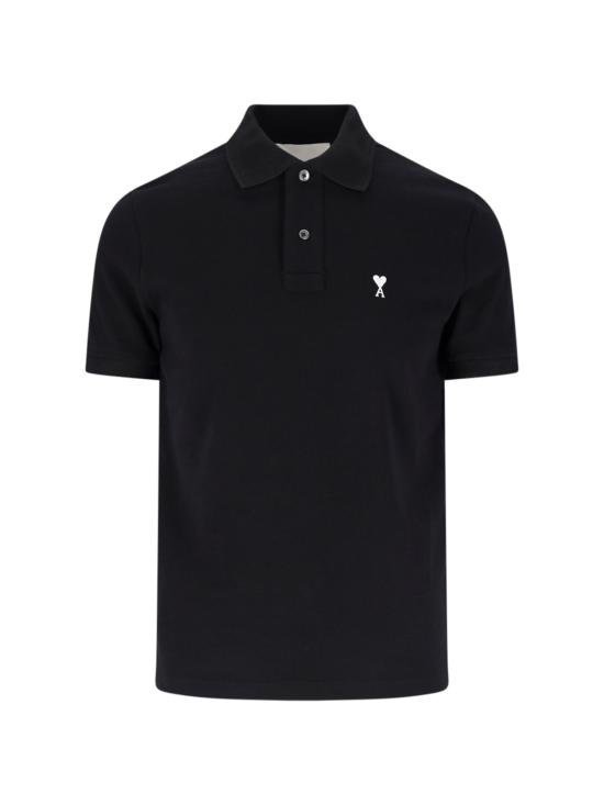 26FW 아미 스몰 하트 로고 폴로 티셔츠 HPL411 760 045 Black