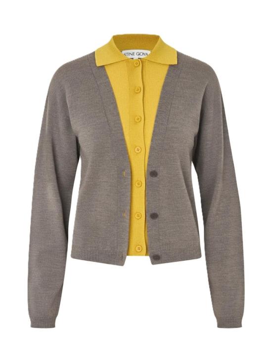 26FW 스티네 고야 가디건 SGAW26K1012556GREYMUSTARD Gray
