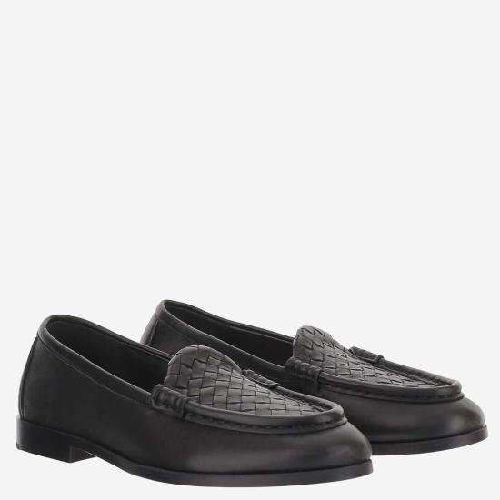  보테가베네타 로퍼 보테가 베네타 나파 가죽 우븐 프론트  블랙 - BOTTEGA VENETA