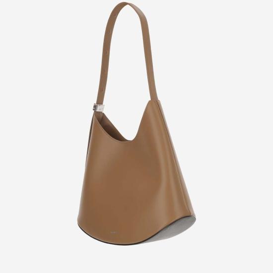  질샌더 가방 질 샌더 엘도라도 미디엄 가죽 숄더백 브라운 - JIL SANDER