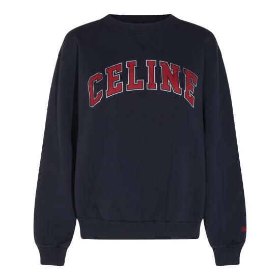 26FW 셀린느 코튼 플리스 루즈 스웨트셔츠 RY0YH1233 07RV NAVY RED WHITE DOM