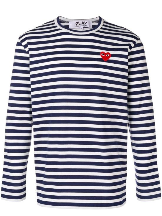 26FW 꼼데가르송 반팔 티셔츠 AX T010 051 Navy white