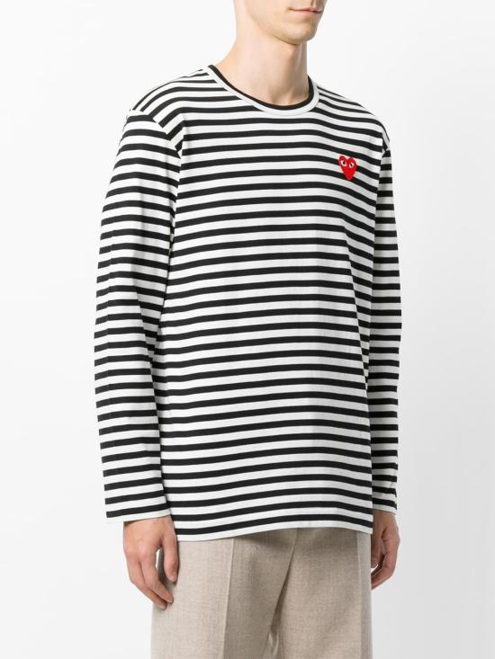26FW 꼼데가르송 반팔 티셔츠 AX T164 051 Black white - COMME DES GARCONS
