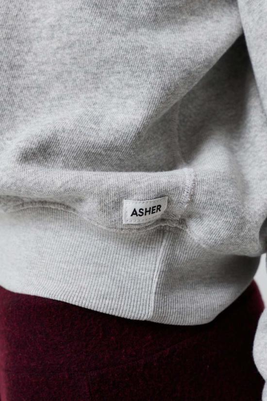  아셀 스웨터 애셔 릴루 빈티지 슈렁큰 크루 스웨트셔츠 헤더 그레이 - ASHER