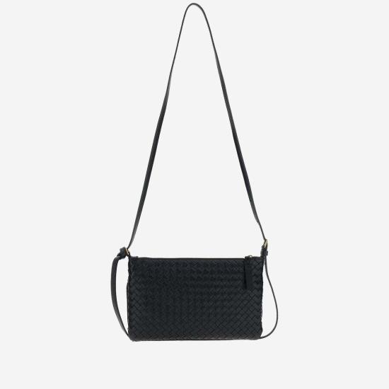  보테가베네타 가방 보테가 베네타 미니 우븐 레더 숄더백 블랙 - BOTTEGA VENETA