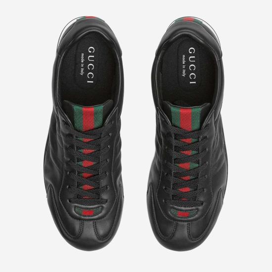  구찌 스니커즈 가죽 시프트  블랙 - GUCCI