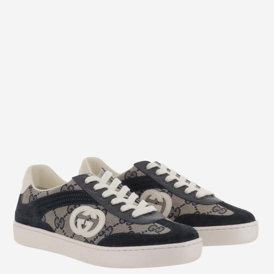  [키즈] 구찌 스니커즈 GG 패브릭 및 가죽 스니커즈 - GUCCI