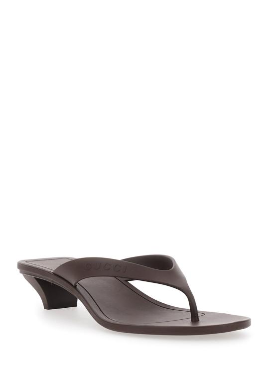  구찌 샌들 비토리아 힐  브라운 - GUCCI