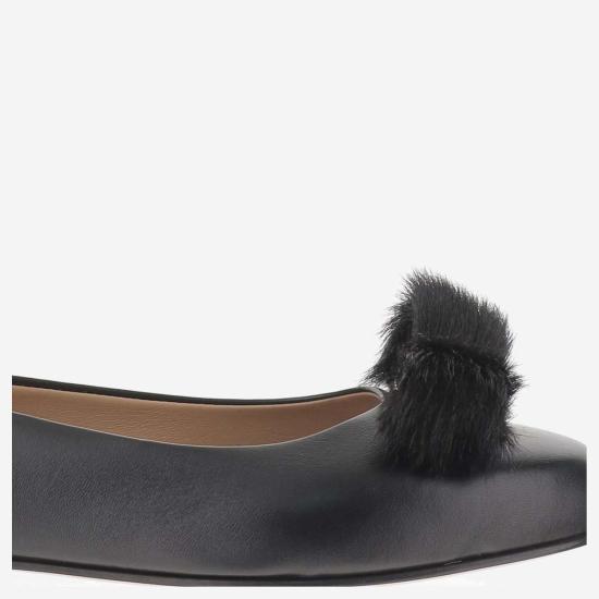  살바토레 페라가모 플랫 슈즈 페라가모 가죽 발레 플랫 블랙 - SALVATORE FERRAGAMO