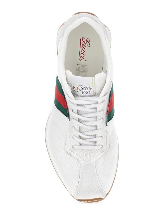  구찌 스니커즈 템포 가죽 및 패브릭  화이트 - GUCCI