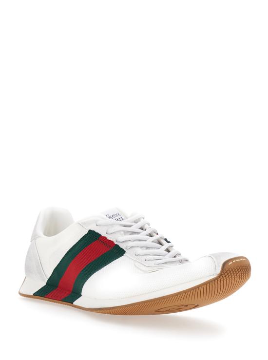  구찌 스니커즈 템포 가죽 및 패브릭  화이트 - GUCCI