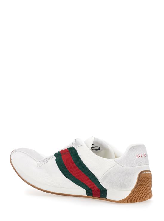  구찌 스니커즈 템포 가죽 및 패브릭  화이트 - GUCCI