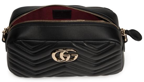  구찌 가방 GG 마몬트 쉐브론 나파 양가죽 숄더백 블랙 - GUCCI