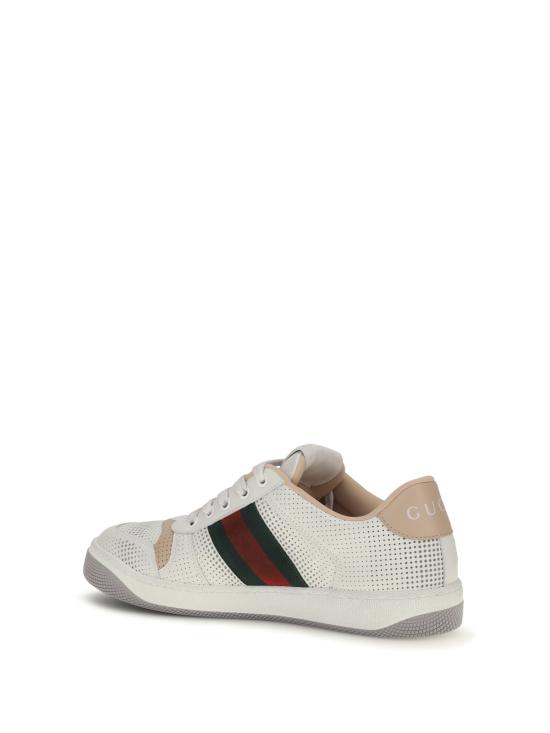  구찌 스니커즈 스크리너 천공 가죽  화이트 - GUCCI