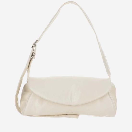  질샌더 가방 Jil Sander Cannolo Grande 가죽 숄더백 아이보리 - JIL SANDER