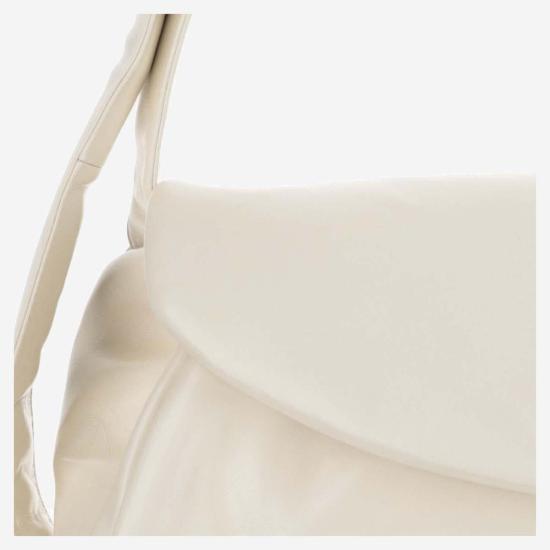  질샌더 가방 Jil Sander Cannolo Grande 가죽 숄더백 아이보리 - JIL SANDER