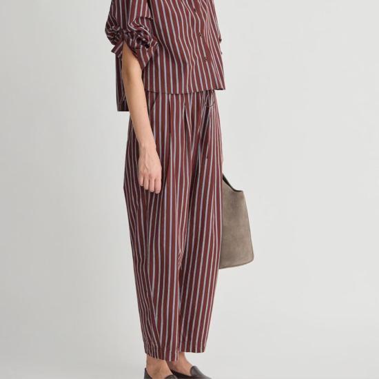  어피스 어파트 스트레이트 팬츠 Apiece Apart Everyday Pull On Pant Pink Taffy Stripe - APIECE APART