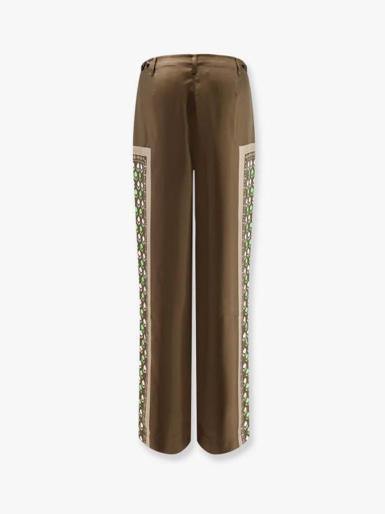  토리버치 스트레이트 팬츠 토리 버치 실크 팬츠 그린 - TORY BURCH