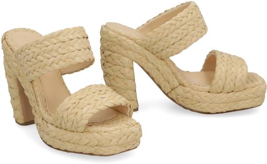  보테가베네타 뮬/슬리퍼 보테가 베네타 카날라조 라피아 뮬 크림 - BOTTEGA VENETA