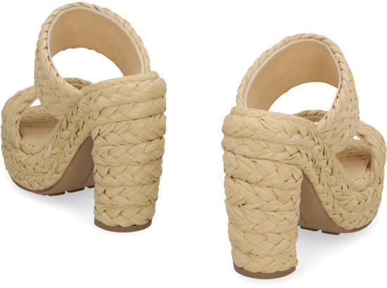  보테가베네타 뮬/슬리퍼 보테가 베네타 카날라조 라피아 뮬 크림 - BOTTEGA VENETA