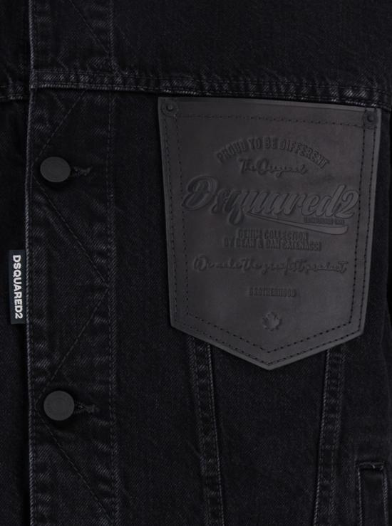  디스퀘어드2 데님 자켓 Dsquared2 클래식 칼라 데님 재킷 블랙 - DSQUARED2