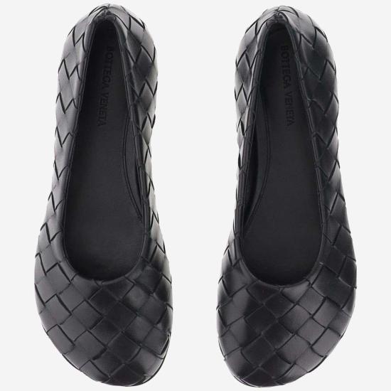  보테가베네타 플랫 슈즈 보테가 베네타 아토믹 발레 플랫 블랙 - BOTTEGA VENETA