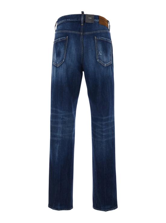  디스퀘어드2 데님 팬츠 Dsquared2 로고 패치 데님 블루 진 - DSQUARED2