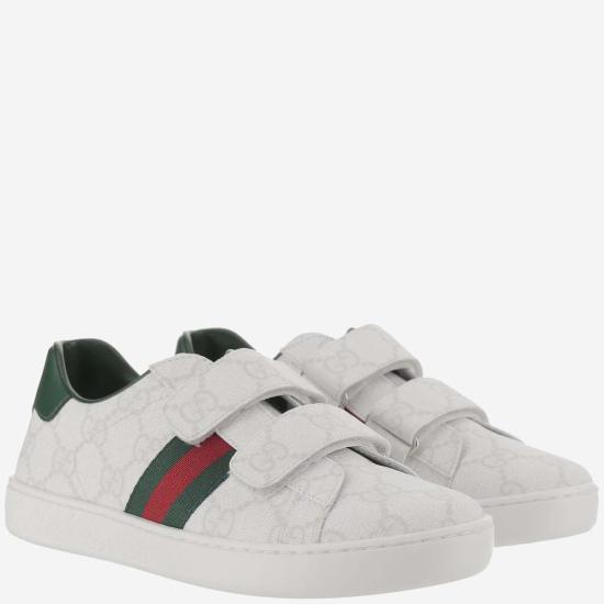  [키즈] 구찌 스니커즈 에이스 가죽 스니커즈 화이트 - GUCCI