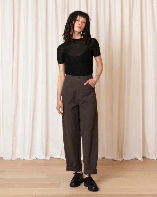  알리 골든 크롭 팬츠 핏티드 배럴 팬츠 - ALI GOLDEN