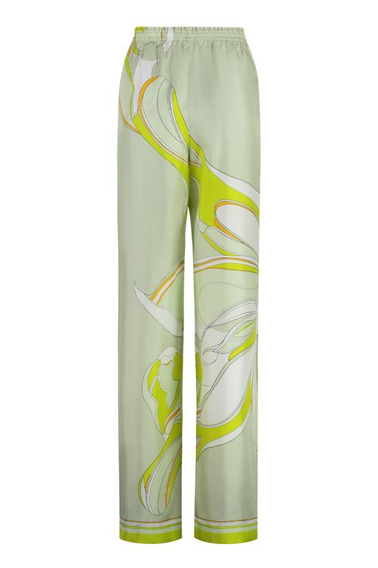  토리버치 스트레이트 팬츠 토리 버치 프린트 실크 와이드 팬츠 - TORY BURCH