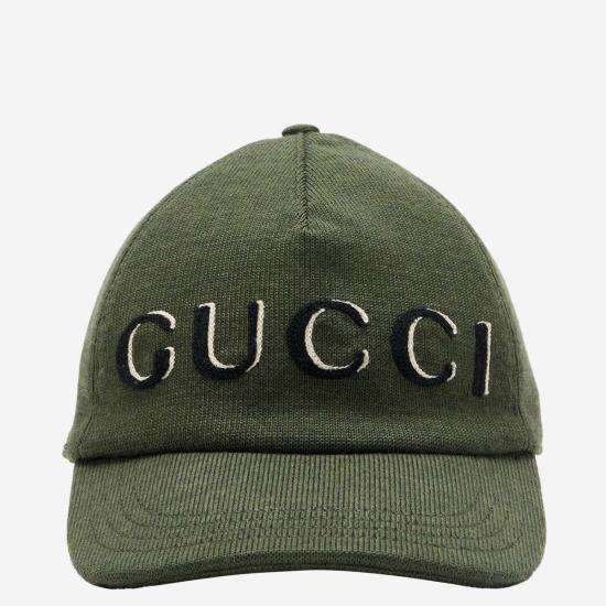  구찌 볼캡 로고가 있는 울 소재 야구  (녹색) - GUCCI