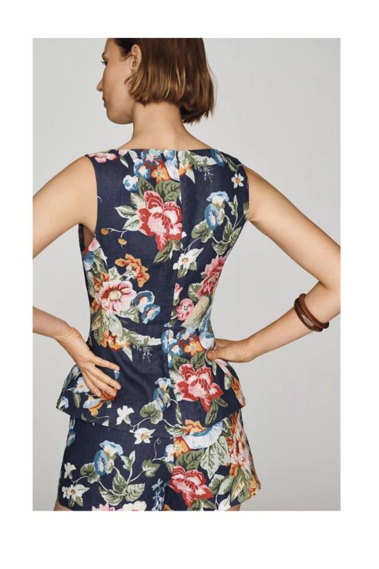  페이스풀더브랜드 블라우스 Faithfull 브랜드 Ana Top 플로린다 프린트 - FAITHFULL THE BRAND