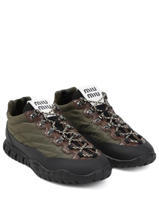 26FW 미우미우 타이어 테크니컬 레더 스니커즈 5E760EF005 FKS F0161 MILITARE - MIU MIU