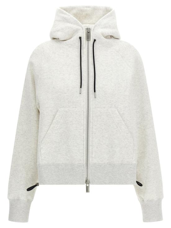26FW 사카이 긴팔 티셔츠 면 후드티 스웨트셔츠 화이트