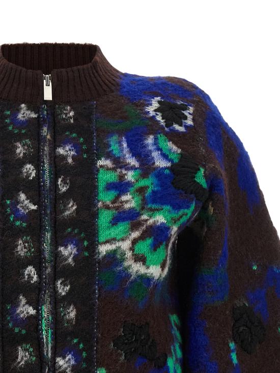 26FW 사카이 패딩 플로럴 자카드 블라우스  재킷 브라운 - SACAI